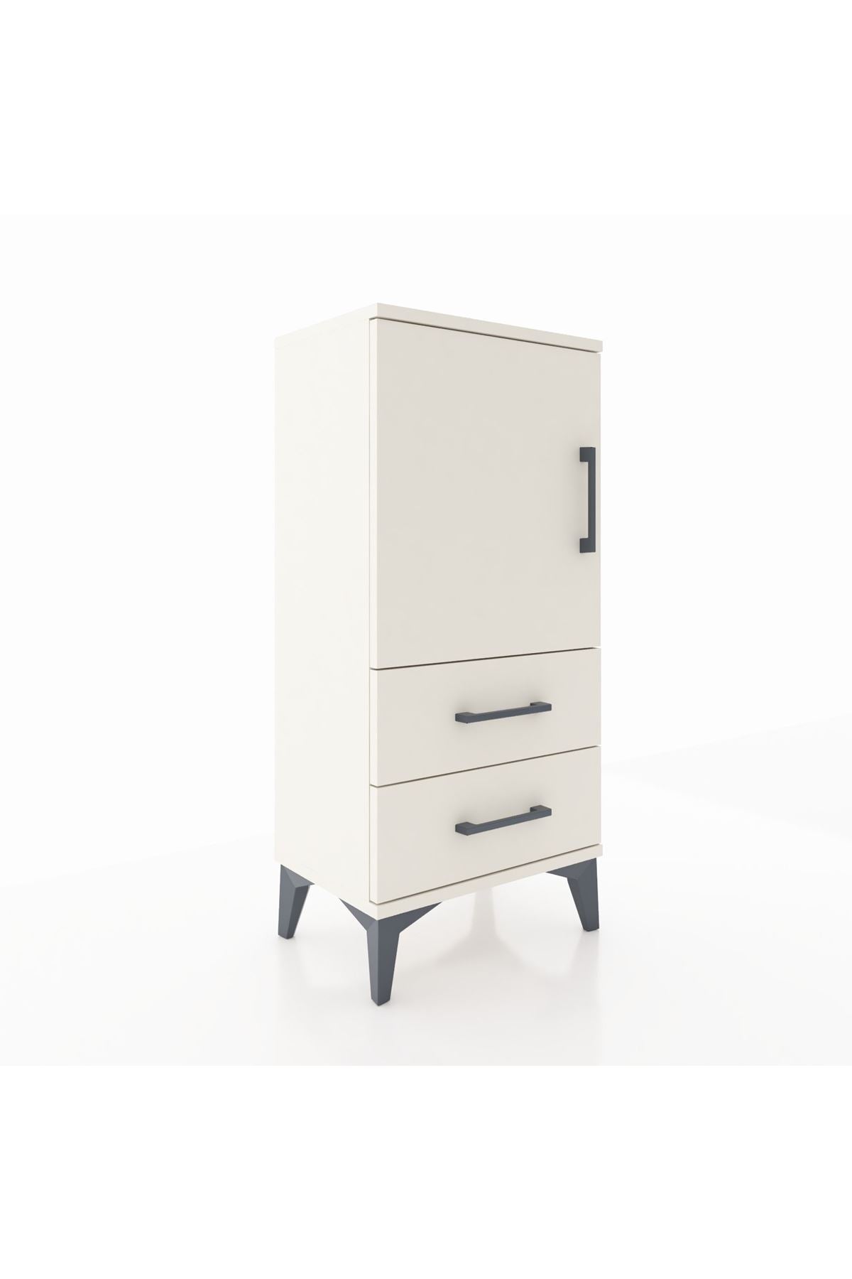 Arges Komodin 2 Raflı 2 Çekmeceli Tek Kapaklı 44x30x96 - S09M032V1A
