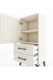 Arges Komodin 2 Raflı 2 Çekmeceli Tek Kapaklı 44x30x96 - S09M032V1A
