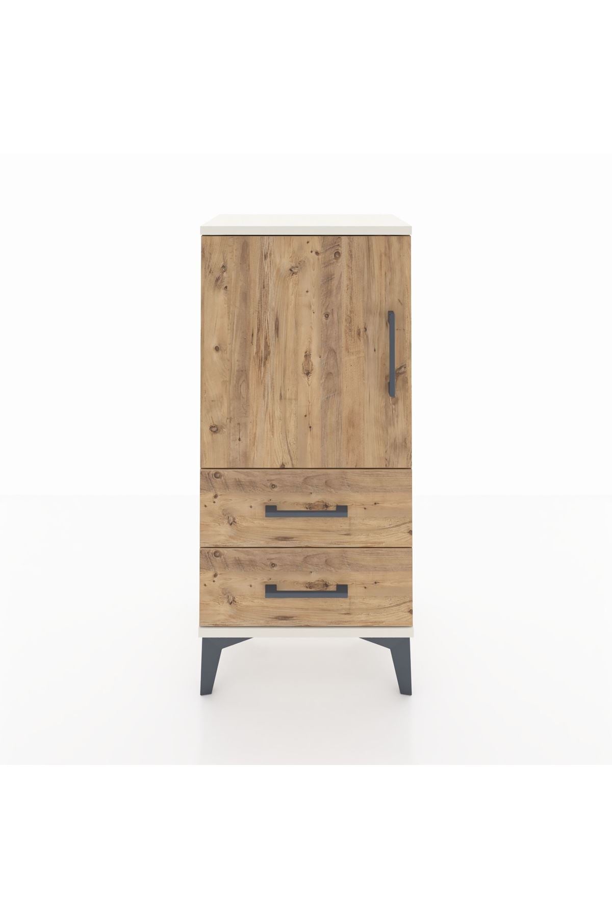 Arges Komodin 2 Raflı 2 Çekmeceli Tek Kapaklı 44x30x96 - S09M032V3A
