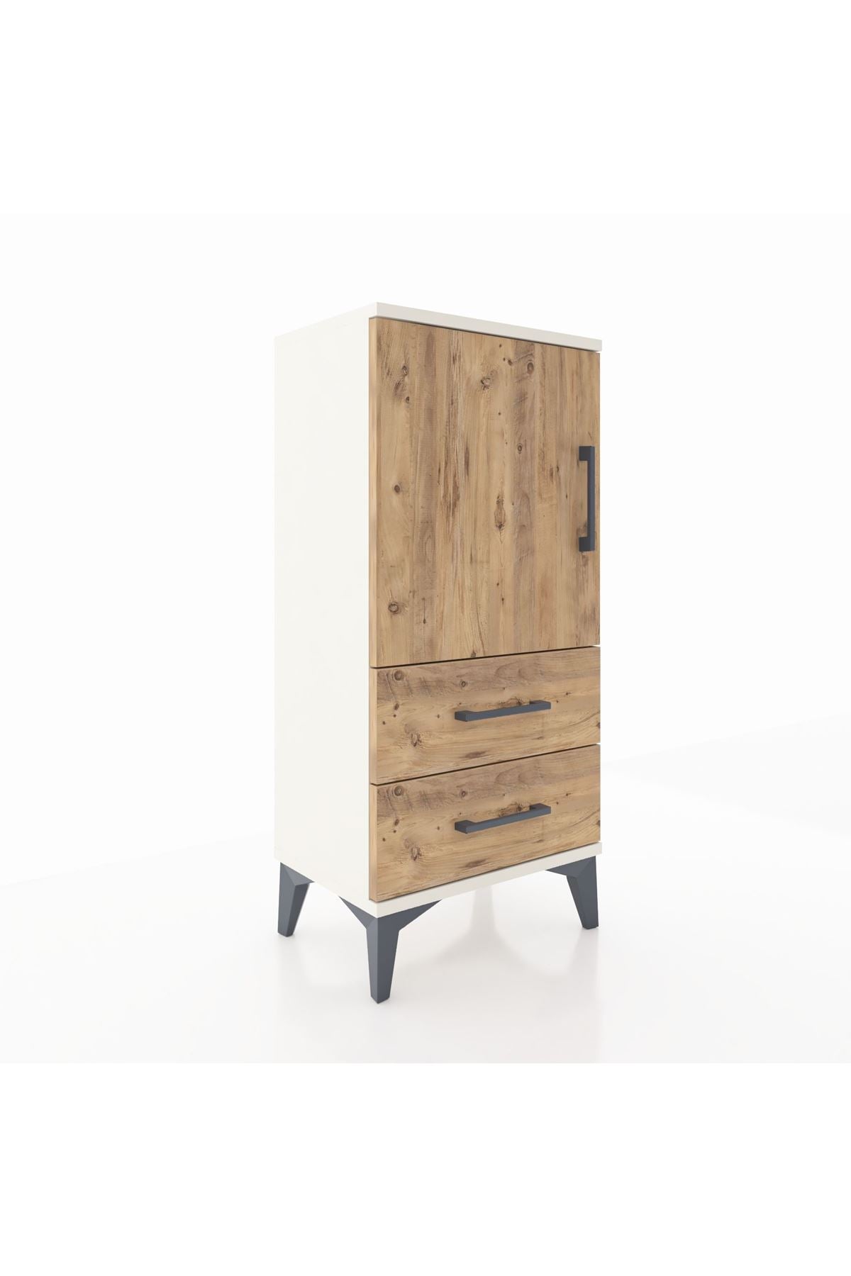 Arges Komodin 2 Raflı 2 Çekmeceli Tek Kapaklı 44x30x96 - S09M032V3A