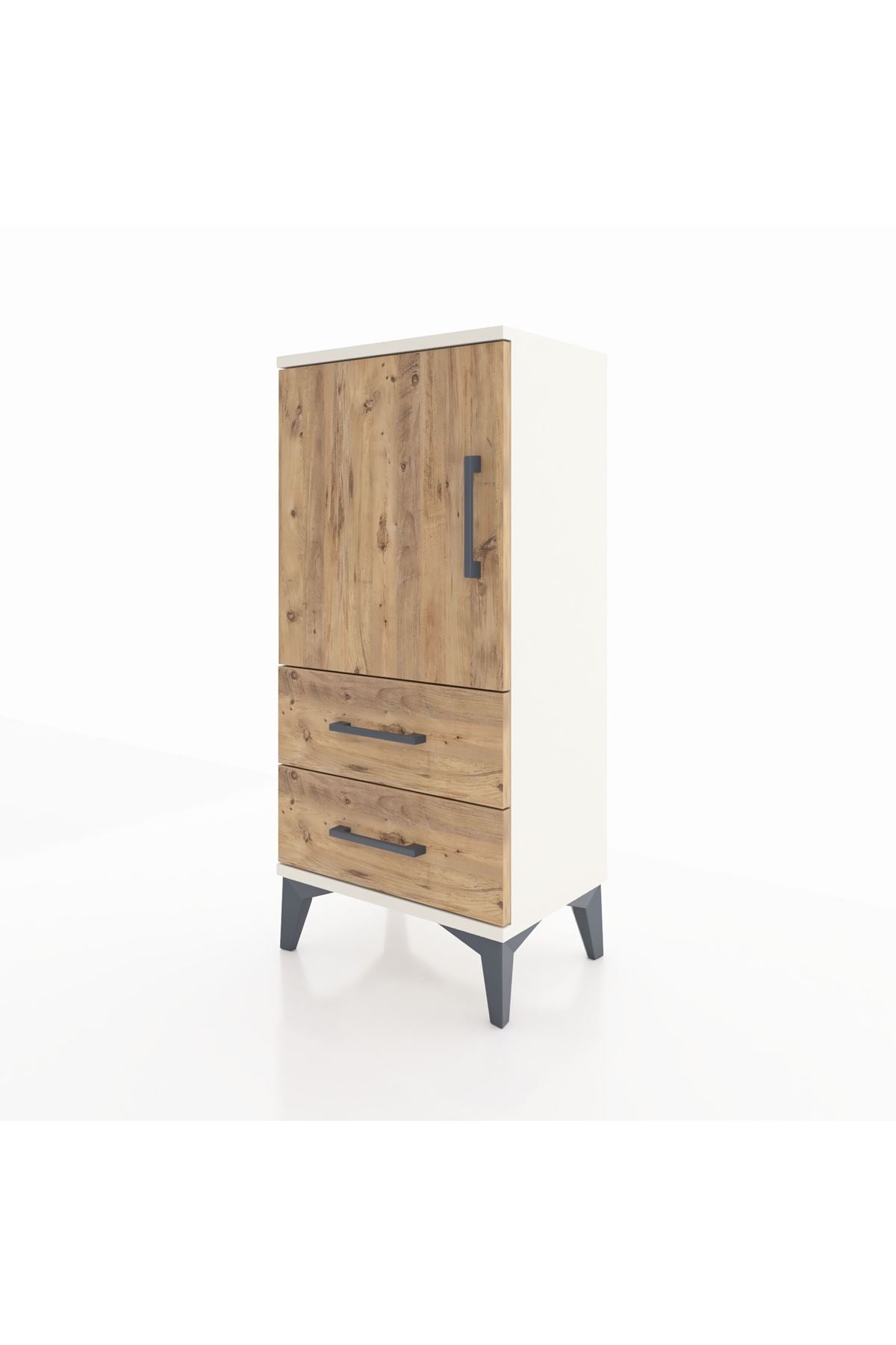 Arges Komodin 2 Raflı 2 Çekmeceli Tek Kapaklı 44x30x96 - S09M032V3A