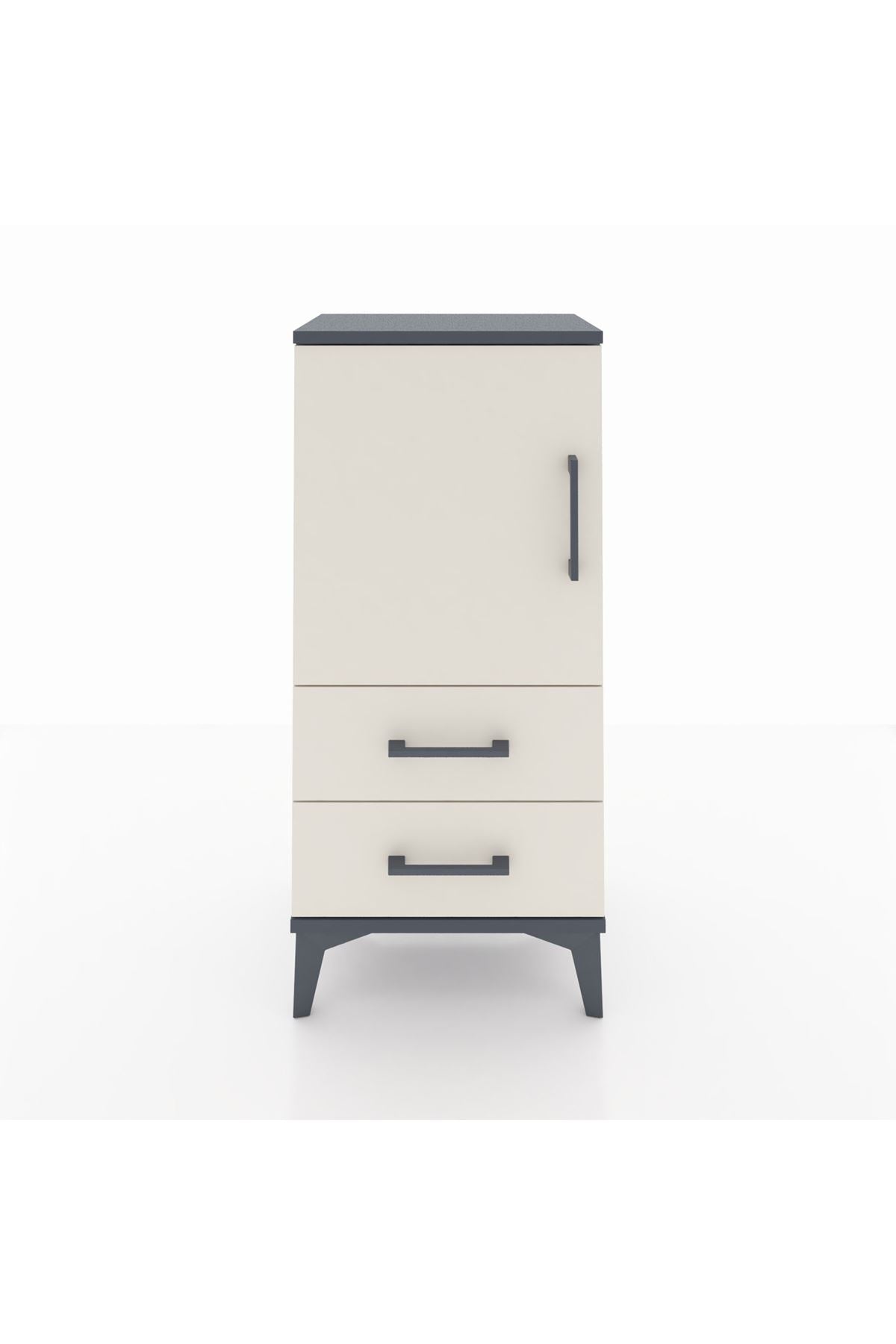 Arges Komodin 2 Raflı 2 Çekmeceli Tek Kapaklı 44x30x96 - S09M032V4A