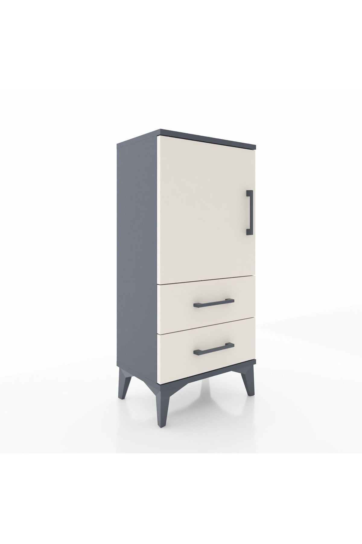 Arges Komodin 2 Raflı 2 Çekmeceli Tek Kapaklı 44x30x96 - S09M032V4A