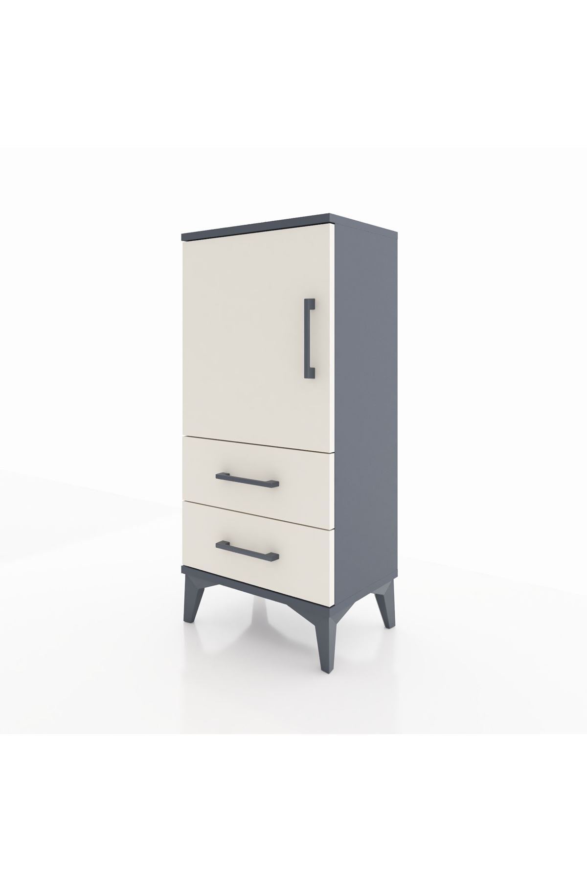 Arges Komodin 2 Raflı 2 Çekmeceli Tek Kapaklı 44x30x96 - S09M032V4A