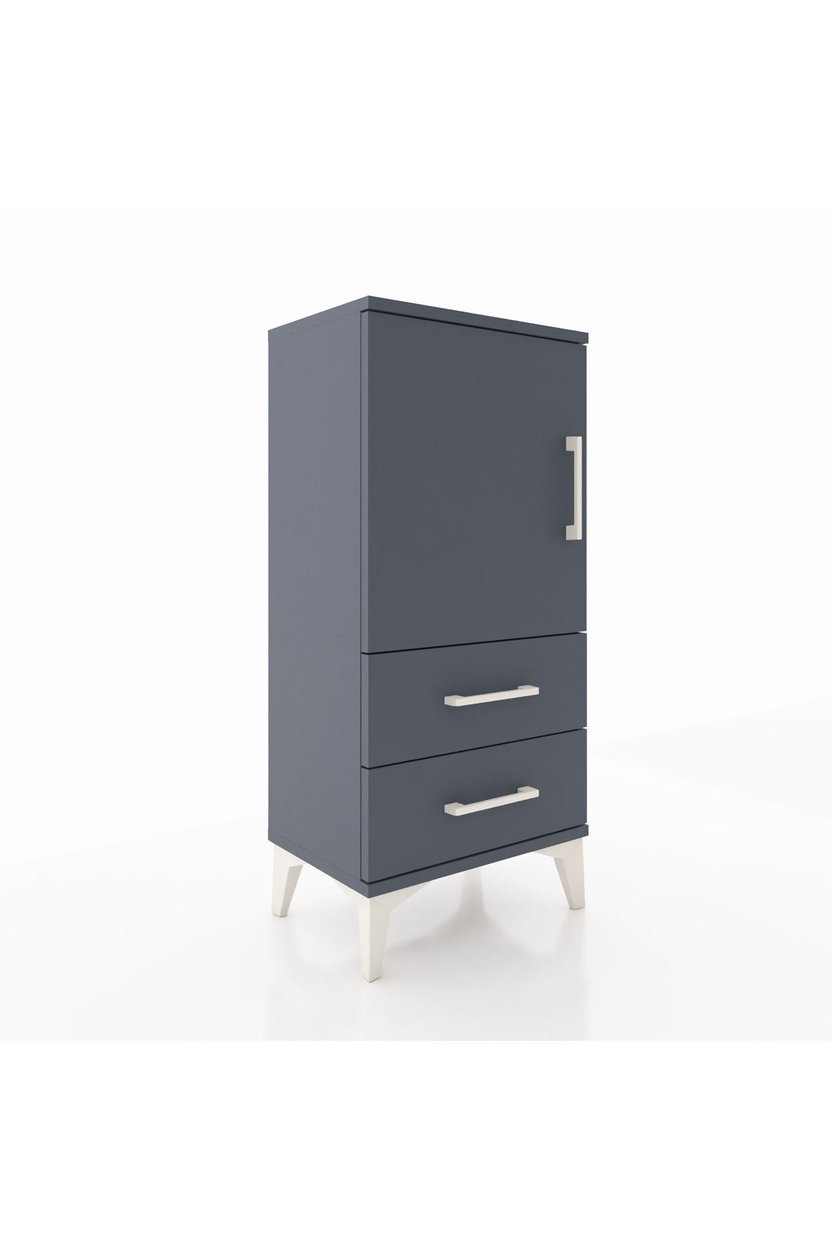Arges Komodin 2 Raflı 2 Çekmeceli Tek Kapaklı 44x30x96 - S09M032V5A