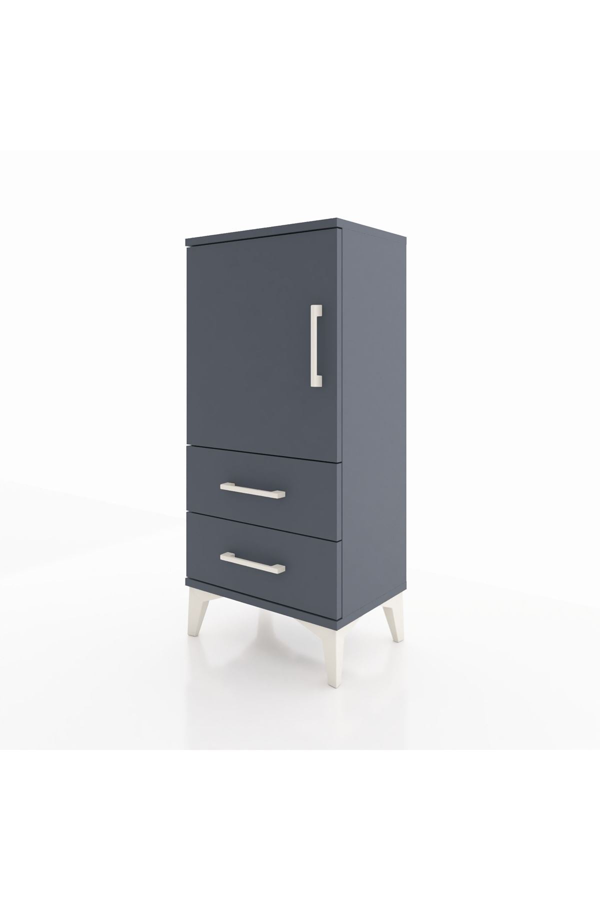 Arges Komodin 2 Raflı 2 Çekmeceli Tek Kapaklı 44x30x96 - S09M032V5A