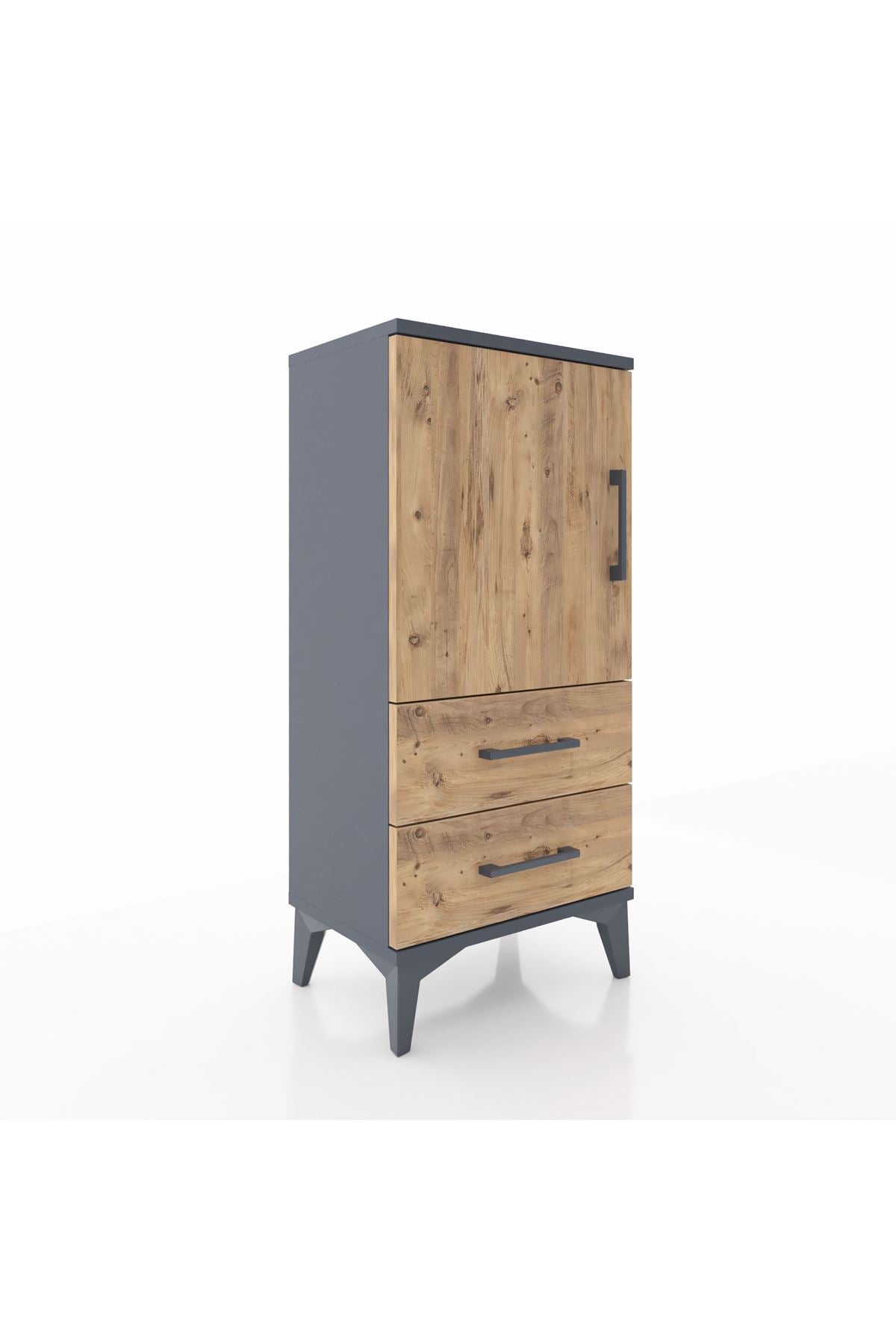 Arges Komodin 2 Raflı 2 Çekmeceli Tek Kapaklı 44x30x96 - S09M032V6A