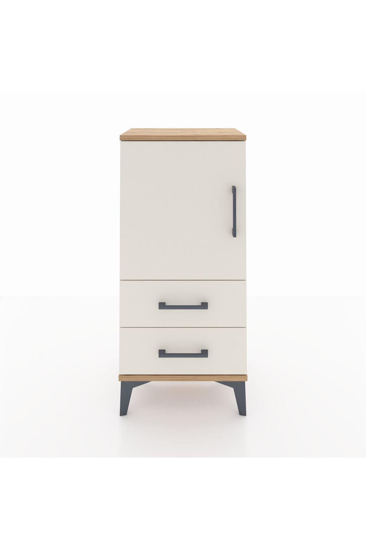 Arges Komodin 2 Raflı 2 Çekmeceli Tek Kapaklı 44x30x96 - S09M032V7A