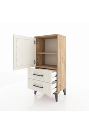 Arges Komodin 2 Raflı 2 Çekmeceli Tek Kapaklı 44x30x96 - S09M032V7A