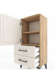 Arges Komodin 2 Raflı 2 Çekmeceli Tek Kapaklı 44x30x96 - S09M032V7A