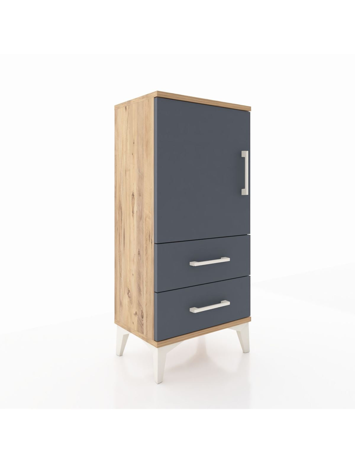 Arges Komodin 2 Raflı 2 Çekmeceli Tek Kapaklı 44x30x96 - S09M032V8A