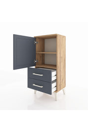 Arges Komodin 2 Raflı 2 Çekmeceli Tek Kapaklı 44x30x96 - S09M032V8A