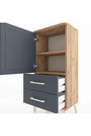 Arges Komodin 2 Raflı 2 Çekmeceli Tek Kapaklı 44x30x96 - S09M032V8A