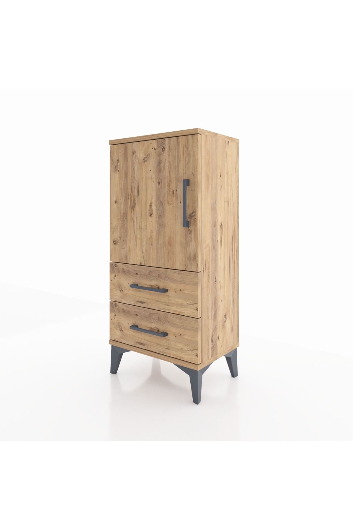 Arges Komodin 2 Raflı 2 Çekmeceli Tek Kapaklı 44x30x96 - S09M032V9A