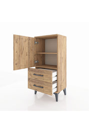 Arges Komodin 2 Raflı 2 Çekmeceli Tek Kapaklı 44x30x96 - S09M032V9A