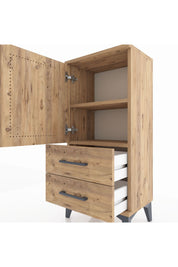 Arges Komodin 2 Raflı 2 Çekmeceli Tek Kapaklı 44x30x96 - S09M032V9A