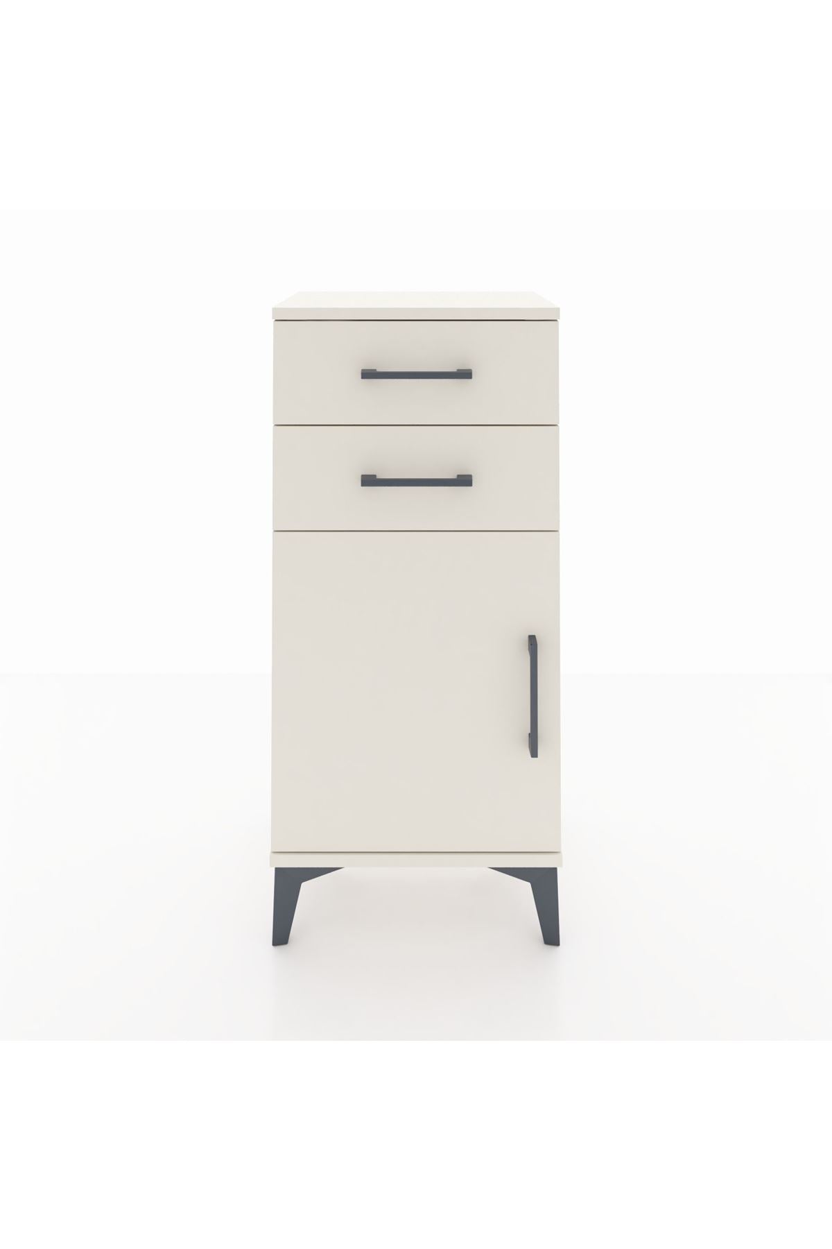 Arges Komodin Tek Raflı 2 Çekmeceli Tek Kapaklı 44x30x96 - S09M034V1A