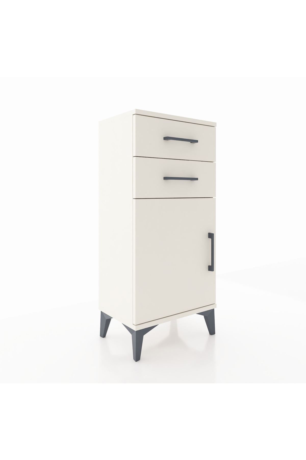Arges Komodin Tek Raflı 2 Çekmeceli Tek Kapaklı 44x30x96 - S09M034V1A