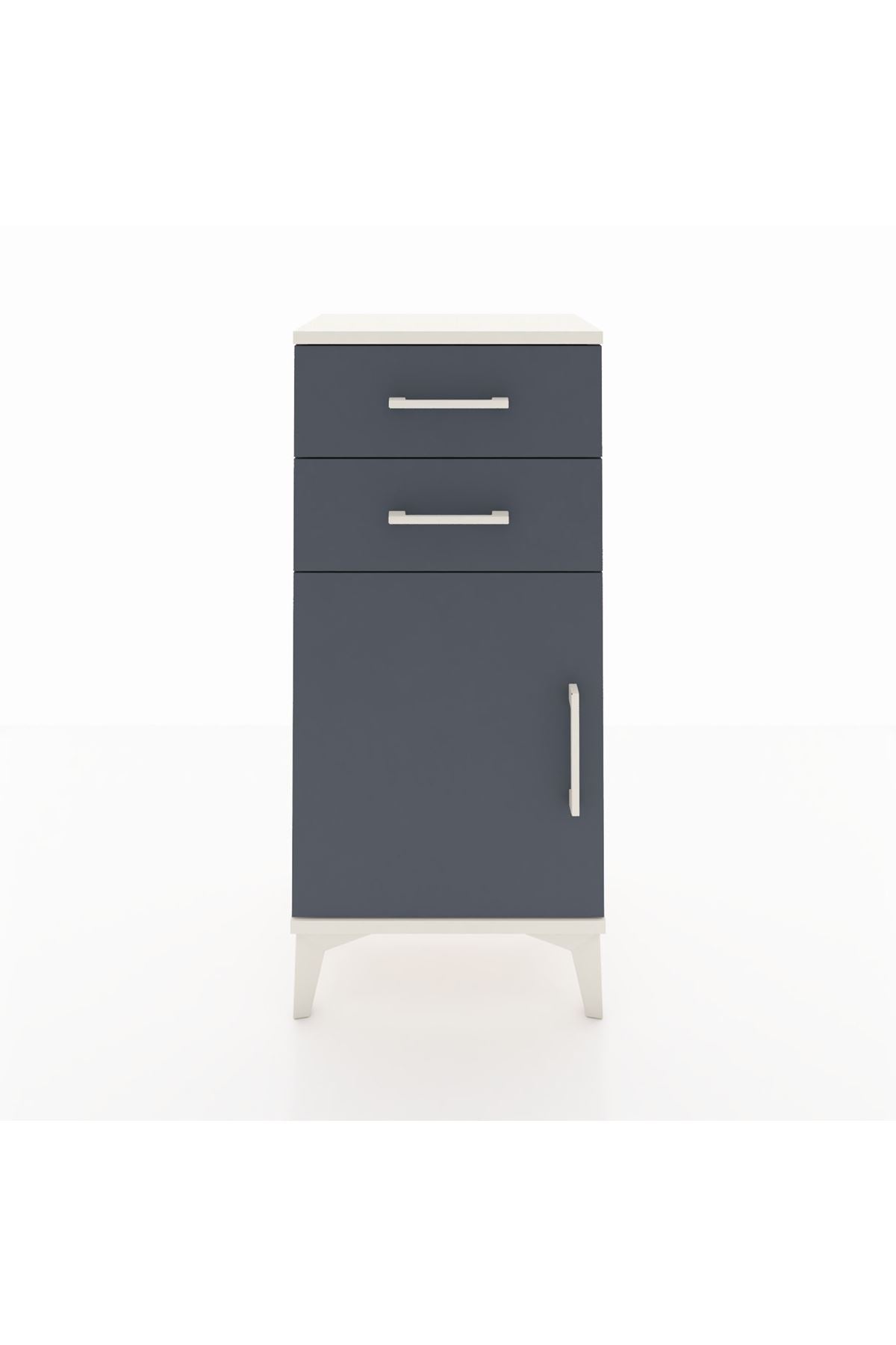 Arges Komodin Tek Raflı 2 Çekmeceli Tek Kapaklı 44x30x96 - S09M034V2A