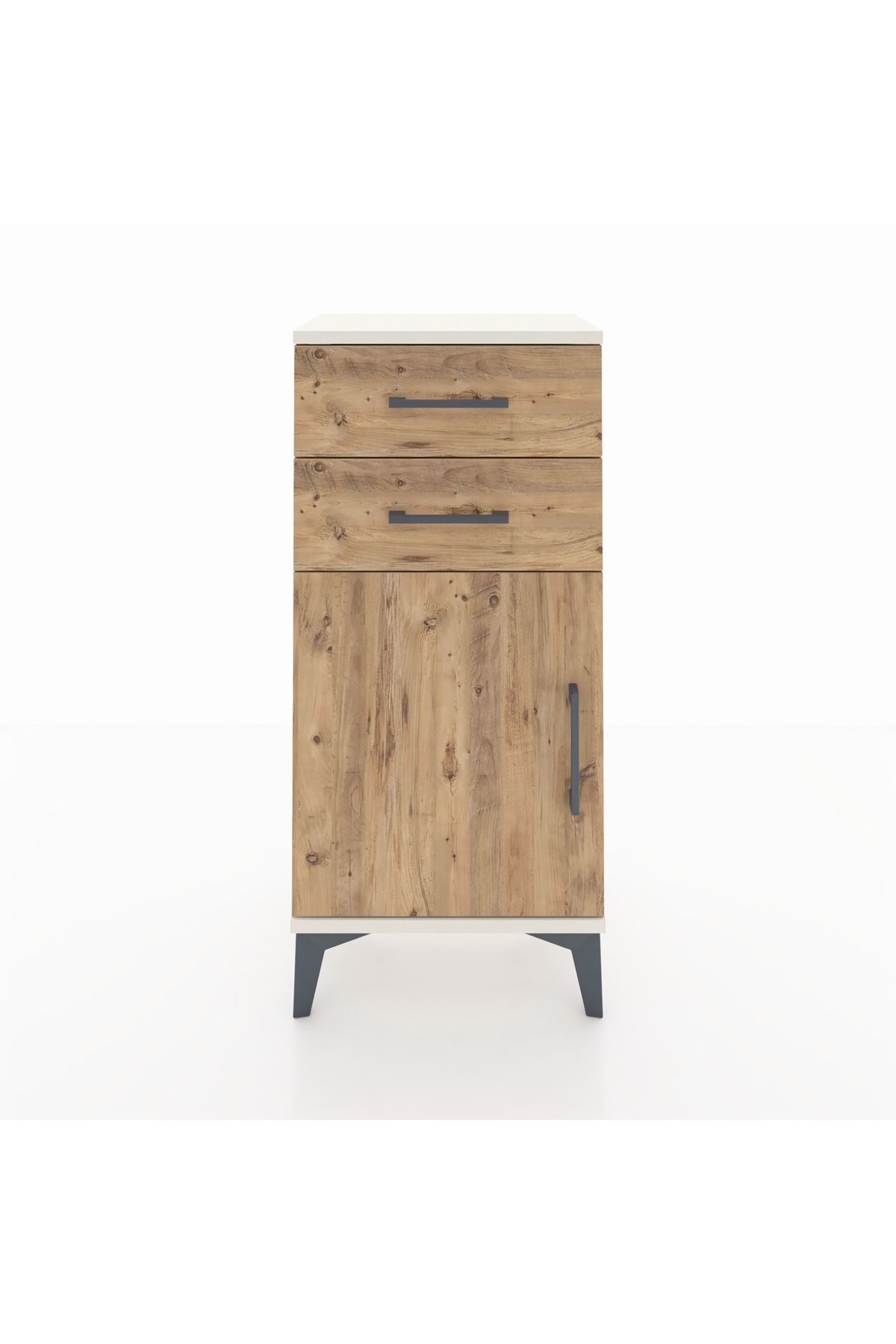 Arges Komodin Tek Raflı 2 Çekmeceli Tek Kapaklı 44x30x96 - S09M034V3A