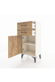 Arges Komodin Tek Raflı 2 Çekmeceli Tek Kapaklı 44x30x96 - S09M034V3A