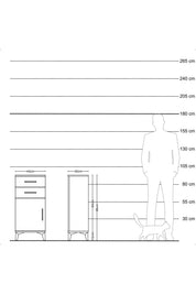 Arges Komodin Tek Raflı 2 Çekmeceli Tek Kapaklı 44x30x96 - S09M034V3A