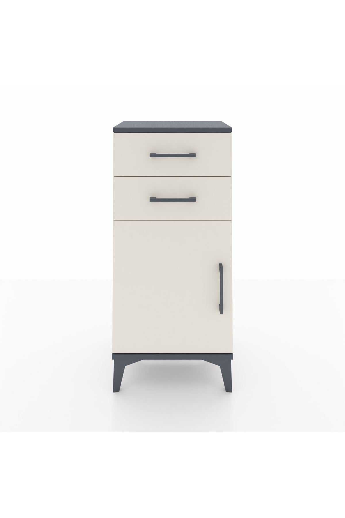 Arges Komodin Tek Raflı 2 Çekmeceli Tek Kapaklı 44x30x96 - S09M034V4A