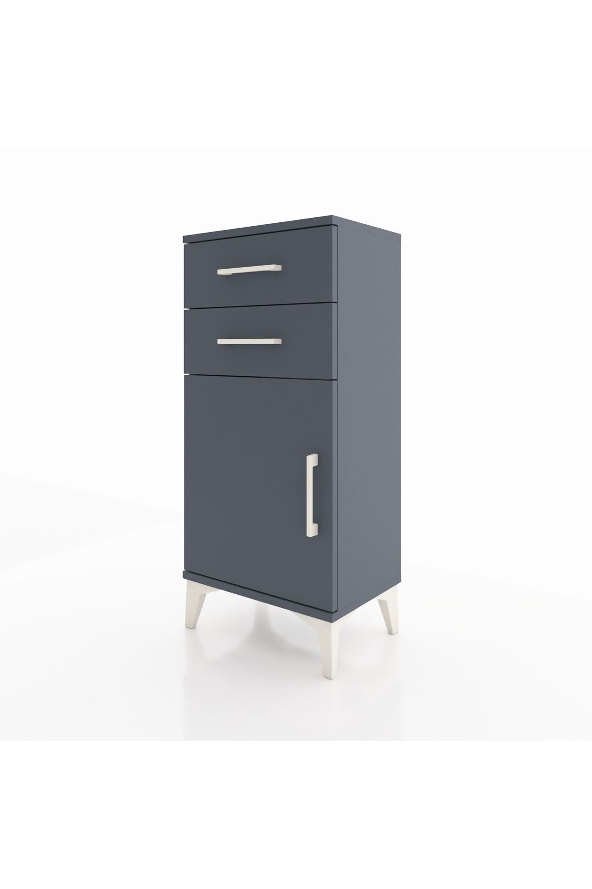 Arges Komodin Tek Raflı 2 Çekmeceli Tek Kapaklı 44x30x96 - S09M034V5A
