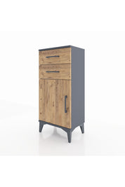Arges Komodin Tek Raflı 2 Çekmeceli Tek Kapaklı 44x30x96 - S09M034V6A