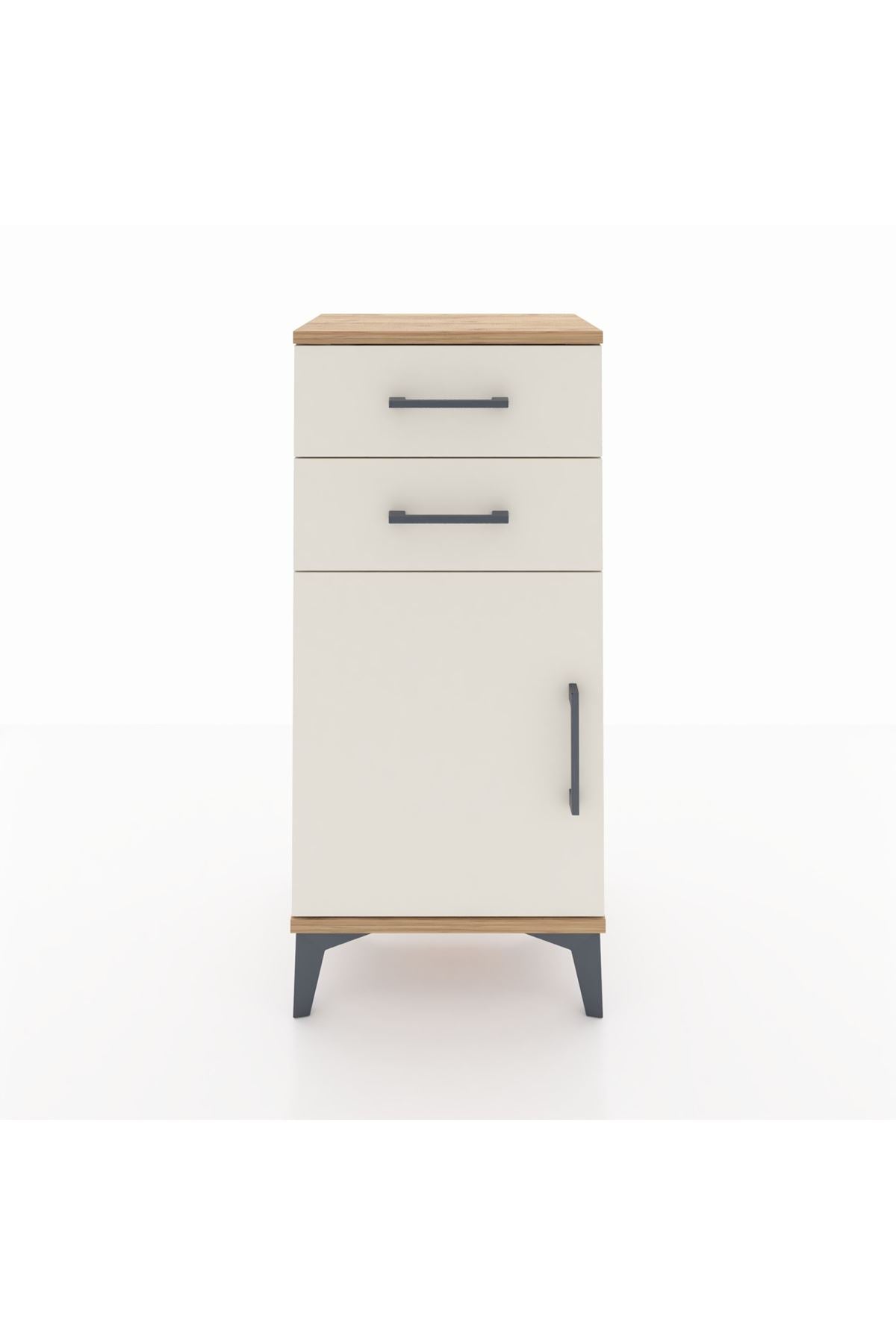 Arges Komodin Tek Raflı 2 Çekmeceli Tek Kapaklı 44x30x96 - S09M034V7A