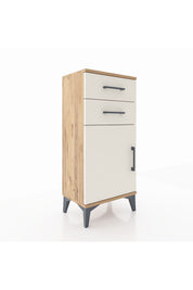 Arges Komodin Tek Raflı 2 Çekmeceli Tek Kapaklı 44x30x96 - S09M034V7A