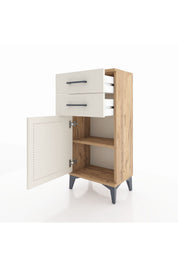 Arges Komodin Tek Raflı 2 Çekmeceli Tek Kapaklı 44x30x96 - S09M034V7A