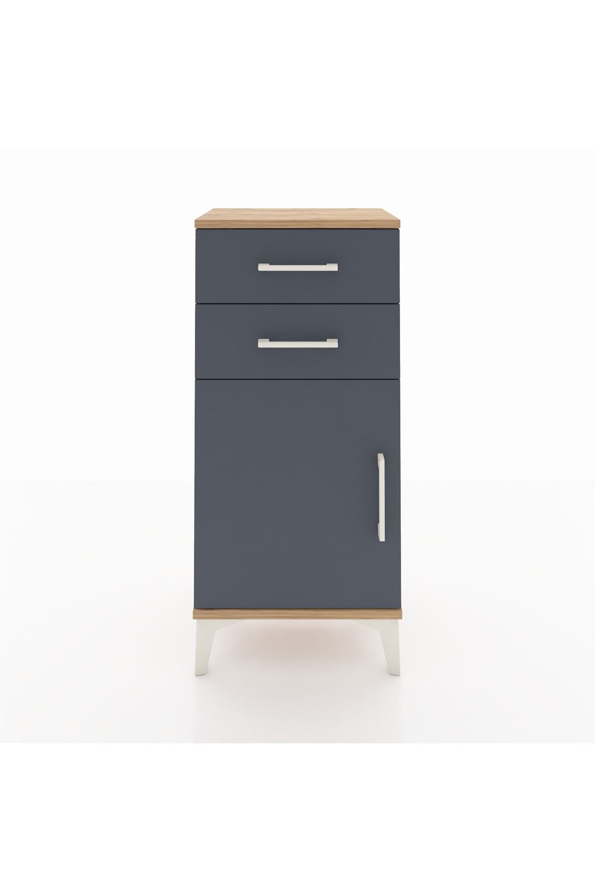 Arges Komodin Tek Raflı 2 Çekmeceli Tek Kapaklı 44x30x96 - S09M034V8A