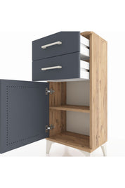 Arges Komodin Tek Raflı 2 Çekmeceli Tek Kapaklı 44x30x96 - S09M034V8A