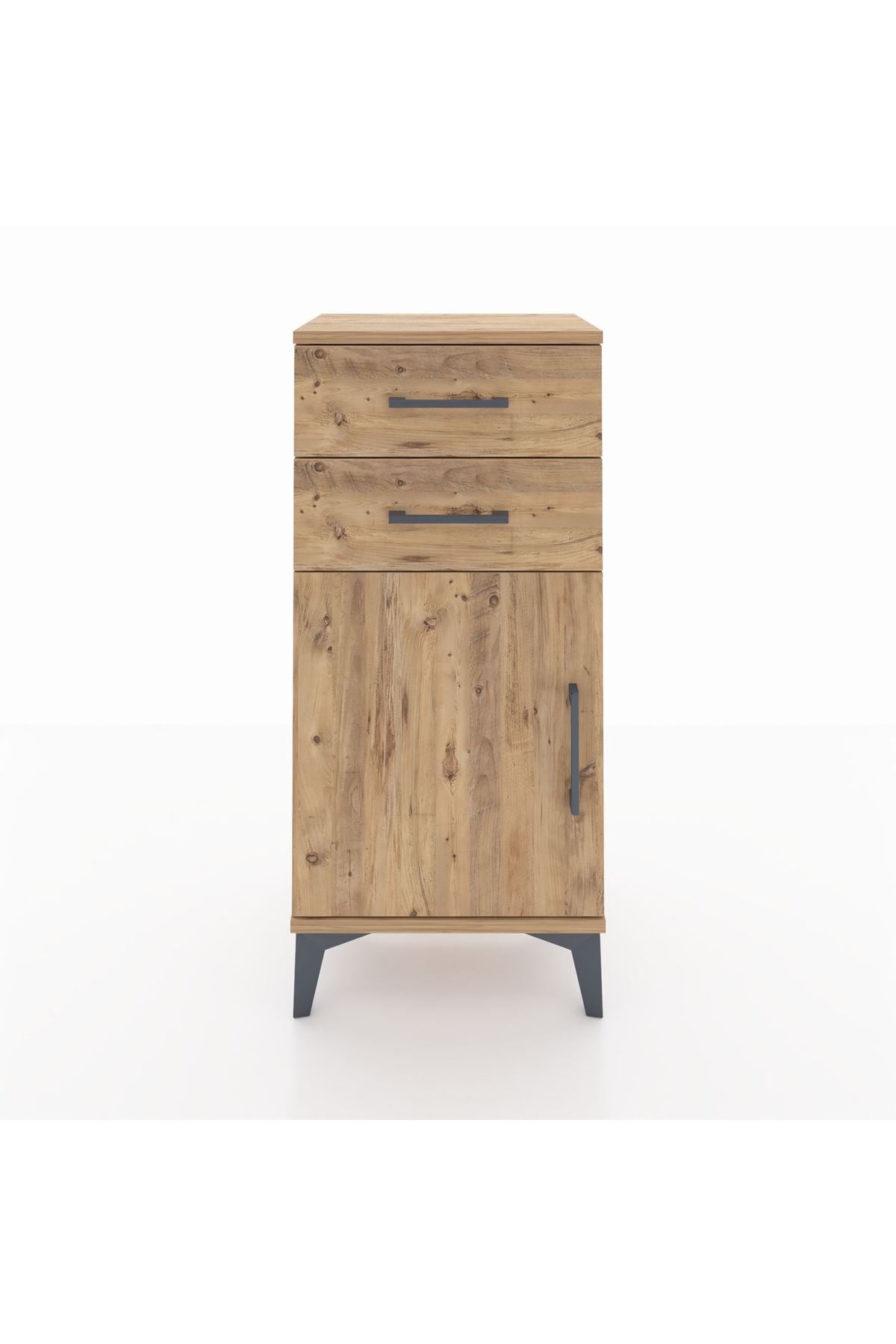 Arges Komodin Tek Raflı 2 Çekmeceli Tek Kapaklı 44x30x96 - S09M034V9A