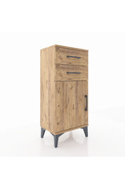 Arges Komodin Tek Raflı 2 Çekmeceli Tek Kapaklı 44x30x96 - S09M034V9A