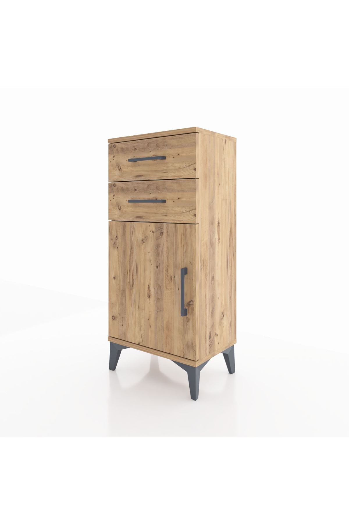 Arges Komodin Tek Raflı 2 Çekmeceli Tek Kapaklı 44x30x96 - S09M034V9A