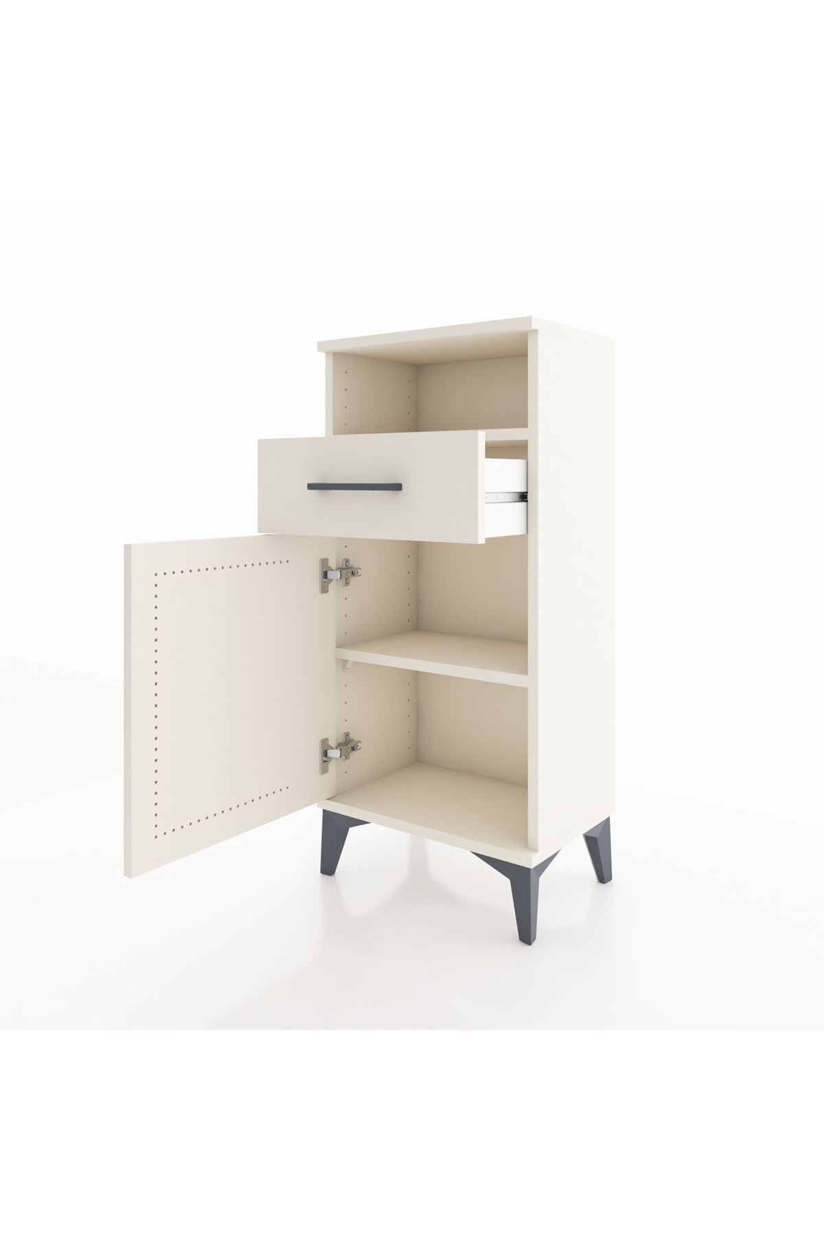Arges Komodin 2 Raflı Tek Çekmeceli Tek Kapaklı 44x30x96 - S09M035V1A