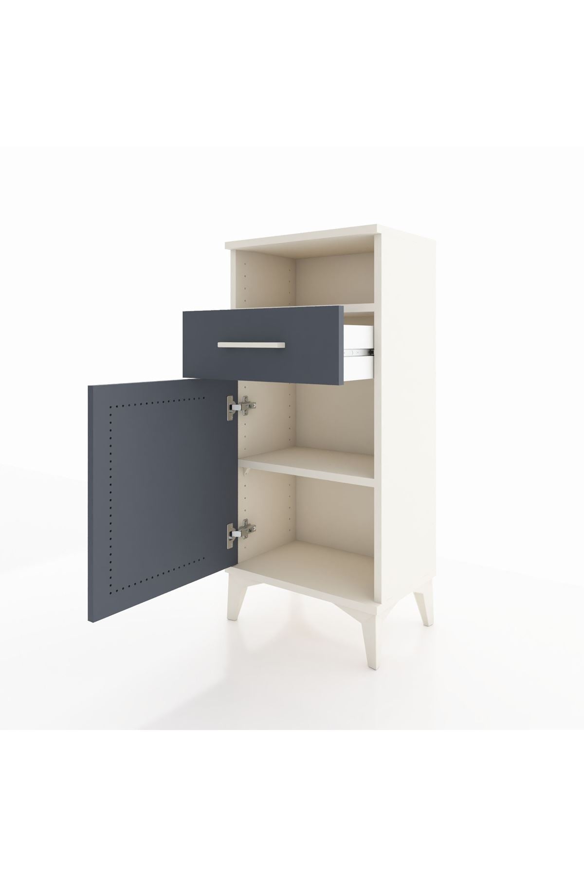 Arges Komodin 2 Raflı Tek Çekmeceli Tek Kapaklı 44x30x96 - S09M035V2A