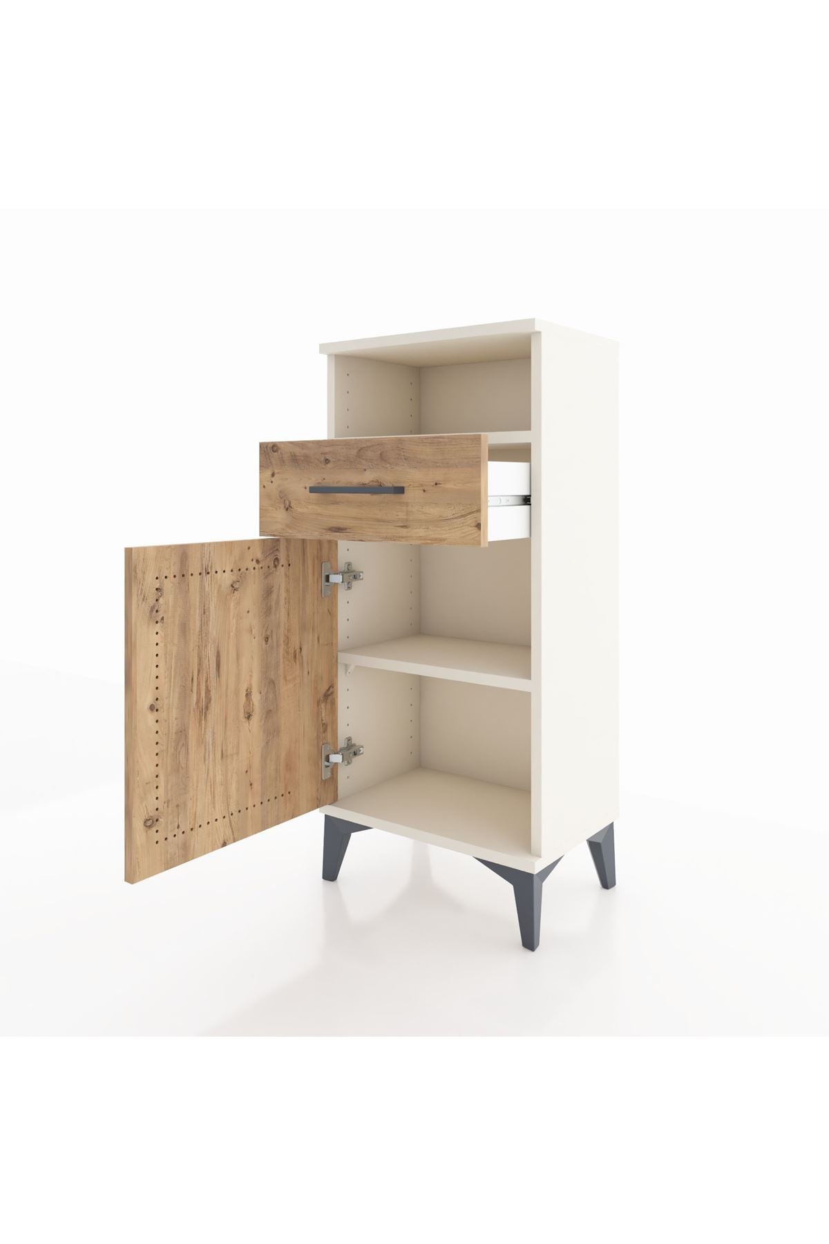 Arges Komodin 2 Raflı Tek Çekmeceli Tek Kapaklı 44x30x96 - S09M035V3A