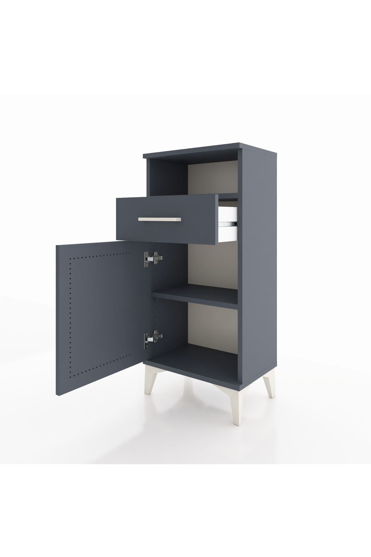 Arges Komodin 2 Raflı Tek Çekmeceli Tek Kapaklı 44x30x96 - S09M035V5A