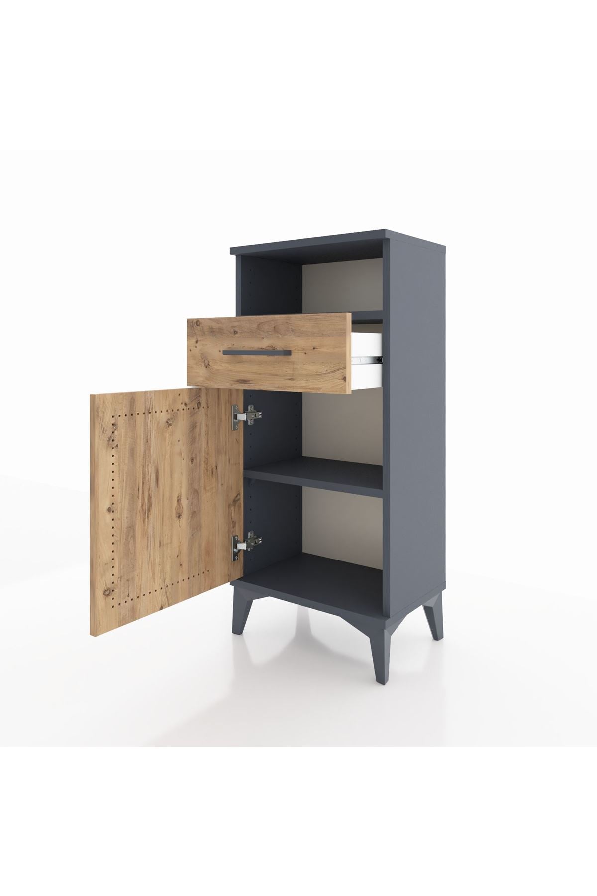 Arges Komodin 2 Raflı Tek Çekmeceli Tek Kapaklı 44x30x96 - S09M035V6A