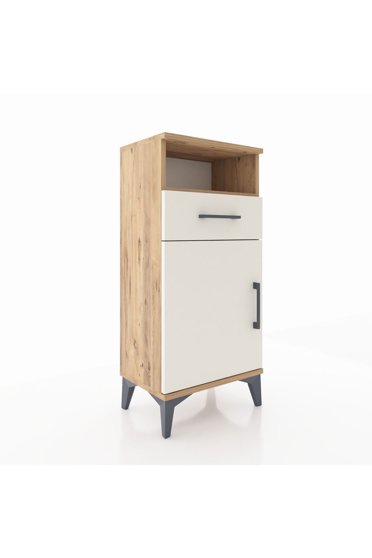 Arges Komodin 2 Raflı Tek Çekmeceli Tek Kapaklı 44x30x96 - S09M035V7A