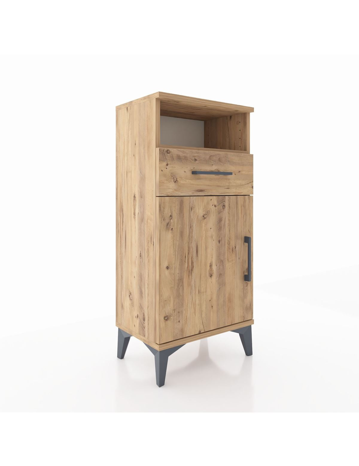 Arges Komodin 2 Raflı Tek Çekmeceli Tek Kapaklı 44x30x96 - S09M035V9A