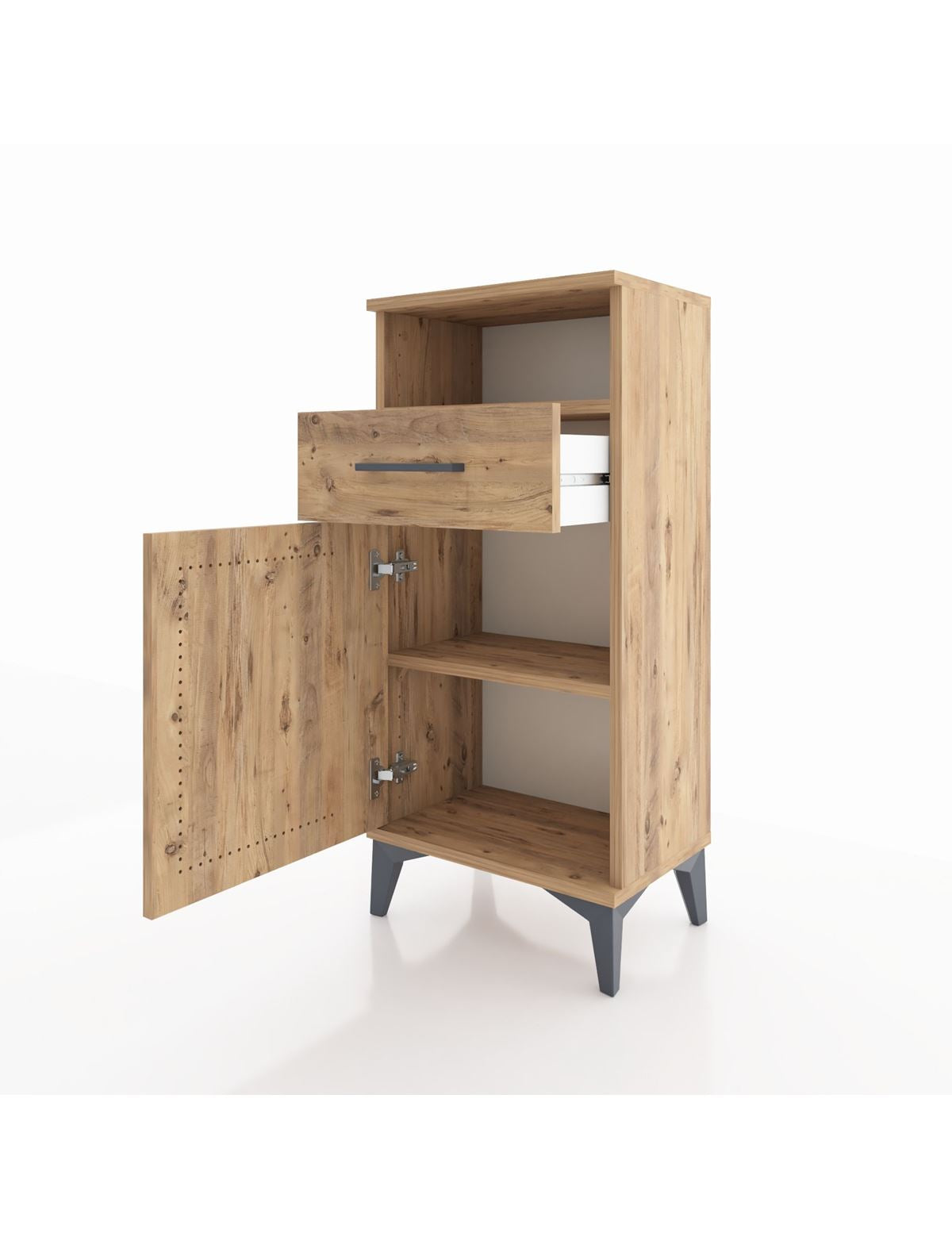 Arges Komodin 2 Raflı Tek Çekmeceli Tek Kapaklı 44x30x96 - S09M035V9A