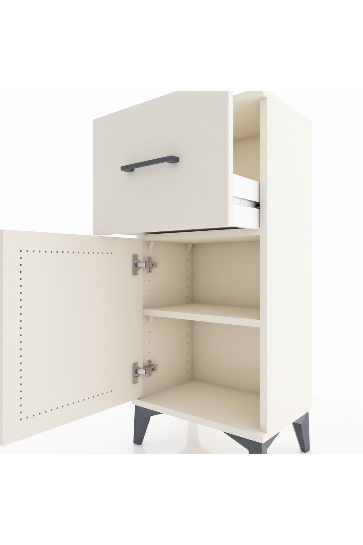 Arges Komodin Tek Raflı Tek Çekmeceli Tek Kapaklı 44x30x96 - S09M037V1A