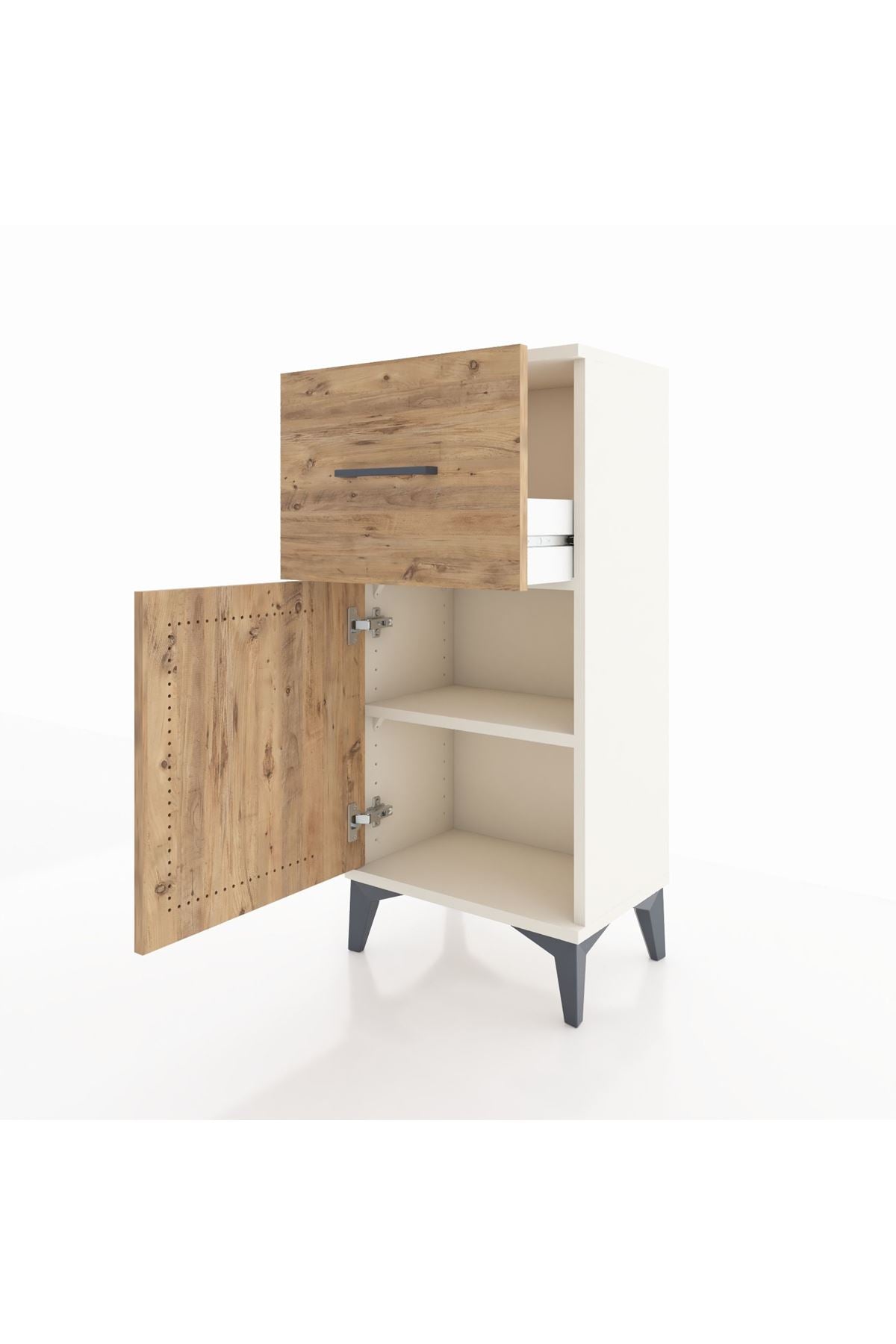 Arges Komodin Tek Raflı Tek Çekmeceli Tek Kapaklı 44x30x96 - S09M037V3A