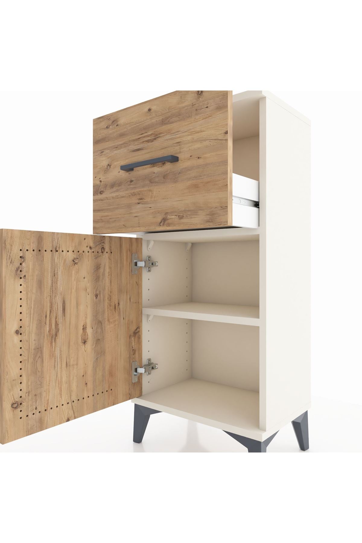 Arges Komodin Tek Raflı Tek Çekmeceli Tek Kapaklı 44x30x96 - S09M037V3A