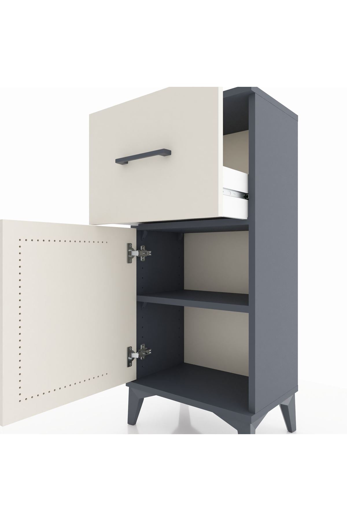 Arges Komodin Tek Raflı Tek Çekmeceli Tek Kapaklı 44x30x96 - S09M037V4A