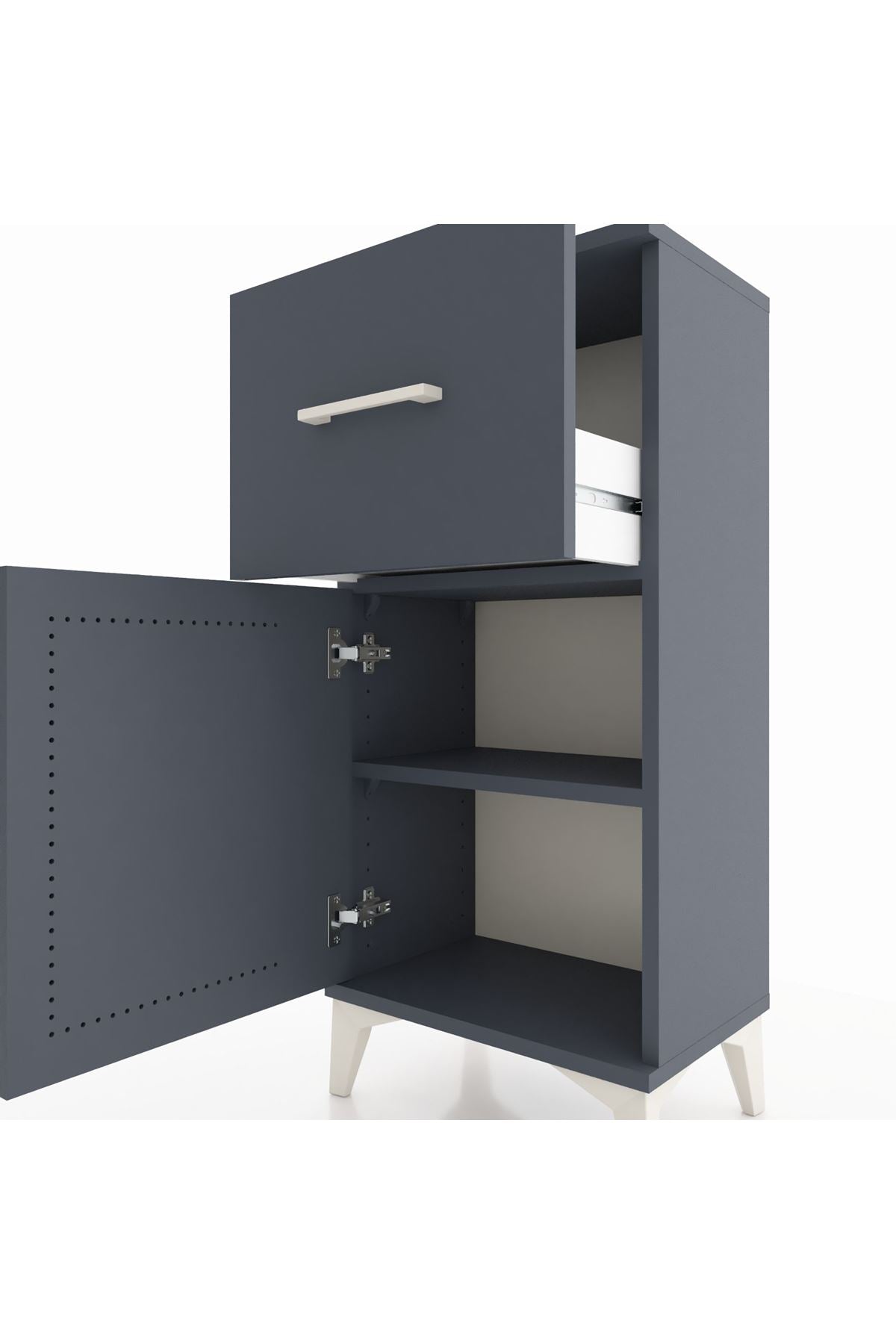 Arges Komodin Tek Raflı Tek Çekmeceli Tek Kapaklı 44x30x96 - S09M037V5A